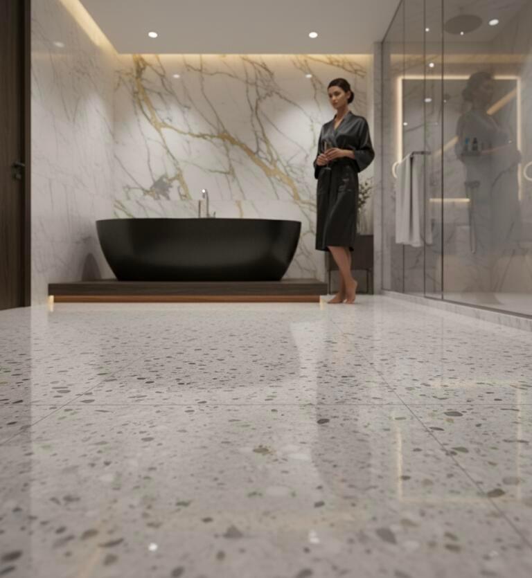 Kamar Mandi Estetik: Granit Modern Terazzo dan Beton